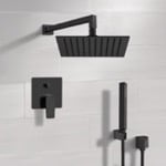 Remer SFH36 Matte Black Shower Set With Rain Shower Head and Hand Shower